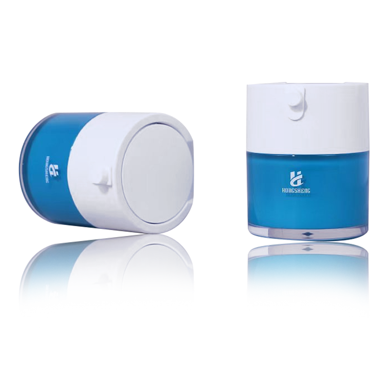 HS-036 Biru 30G 1oz Balang Kosmetik Plastik Akrilik Bekas Krim Balang Serum Plastik Untuk Kosmetik Dan Penjagaan Kulit